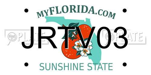 JRTV03 Florida License Plate