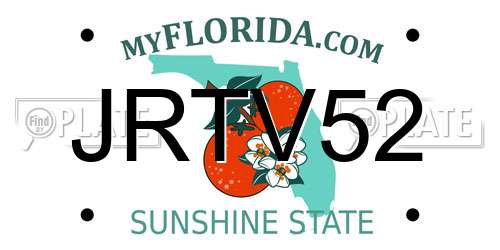 JRTV52 Florida License Plate
