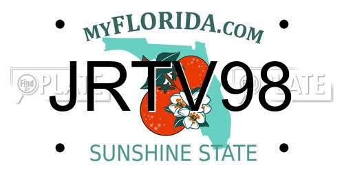JRTV98 Florida License Plate
