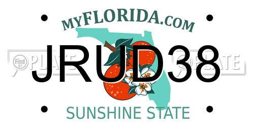 JRUD38 Florida License Plate