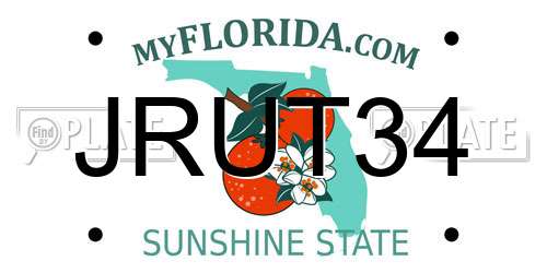 JRUT34 Florida License Plate