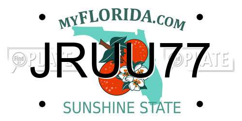 JRUU77 Florida License Plate
