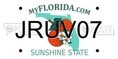JRUV07 Florida License Plate