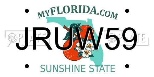 JRUW59 Florida License Plate