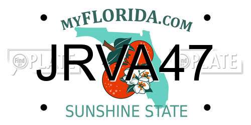 JRVA47 Florida License Plate
