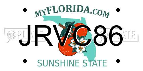 JRVC86 Florida License Plate