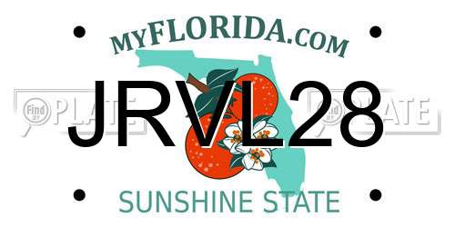 JRVL28 Florida License Plate