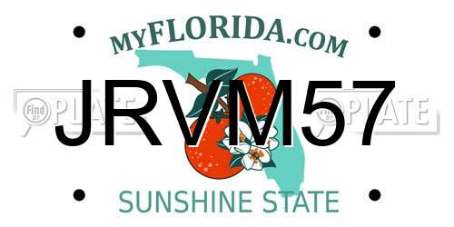 JRVM57 Florida License Plate