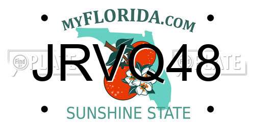 JRVQ48 Florida License Plate