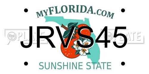JRVS45 Florida License Plate