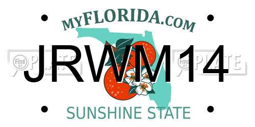 JRWM14 Florida License Plate