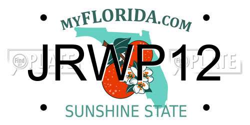 JRWP12 Florida License Plate