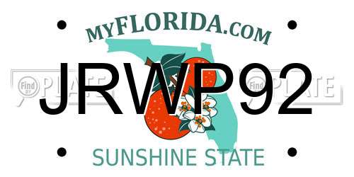 JRWP92 Florida License Plate