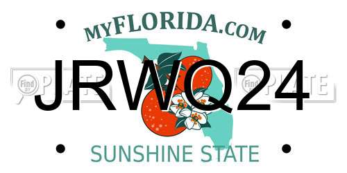 JRWQ24 Florida License Plate