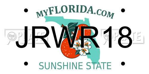 JRWR18 Florida License Plate