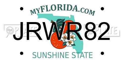 JRWR82 Florida License Plate