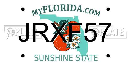 JRXF57 Florida License Plate