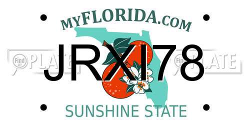 JRXI78 Florida License Plate