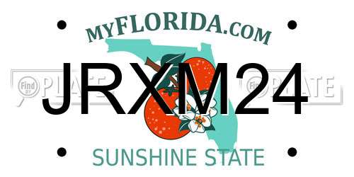 JRXM24 Florida License Plate