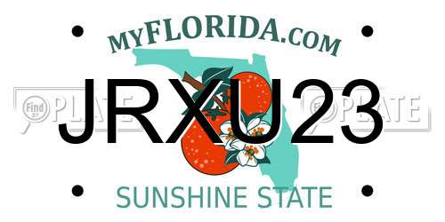 JRXU23 Florida License Plate