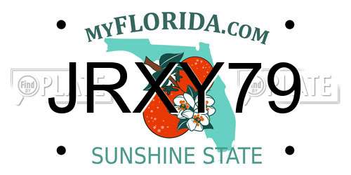 JRXY79 Florida License Plate