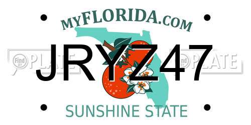 JRYZ47 Florida License Plate