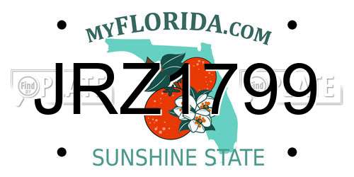 JRZ1799 Florida License Plate