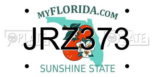 JRZ373 Florida License Plate