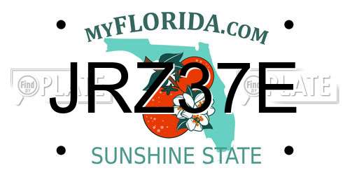 JRZ37E Florida License Plate
