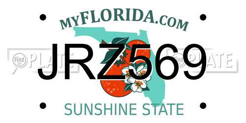 JRZ569 Florida License Plate