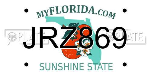 JRZ869 Florida License Plate