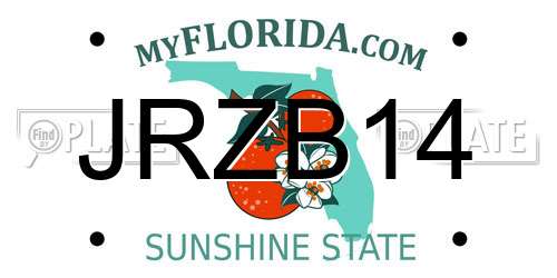 JRZB14 Florida License Plate