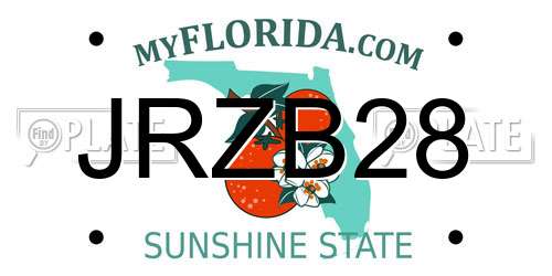JRZB28 Florida License Plate