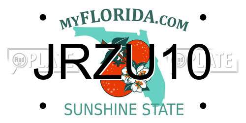 JRZU10 Florida License Plate