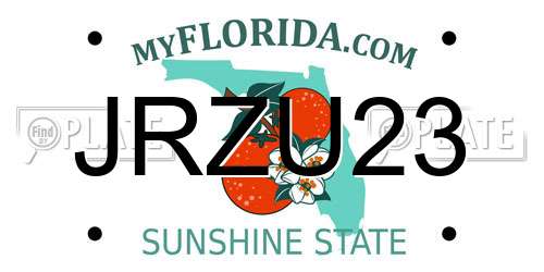 JRZU23 Florida License Plate