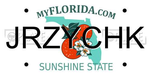 JRZYCHK Florida License Plate