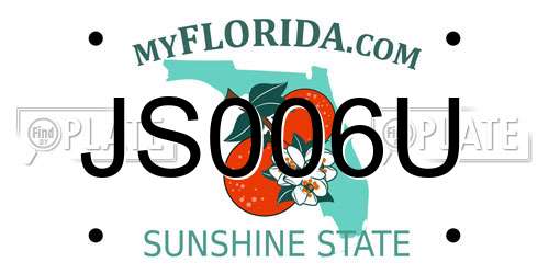 JS006U Florida License Plate