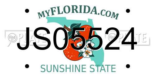 JS05524 Florida License Plate