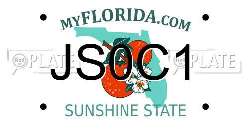 JS0C1 Florida License Plate