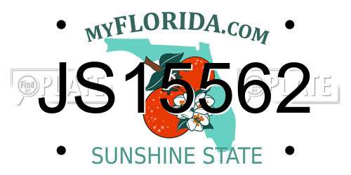 JS15562 Florida License Plate