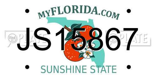 JS15867 Florida License Plate