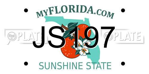 JS197 Florida License Plate