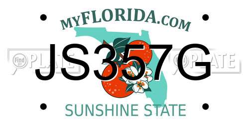 JS357G Florida License Plate
