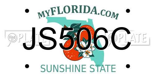 JS506C Florida License Plate