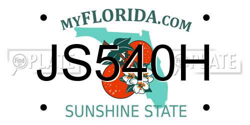 JS540H Florida License Plate
