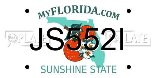 JS552I Florida License Plate