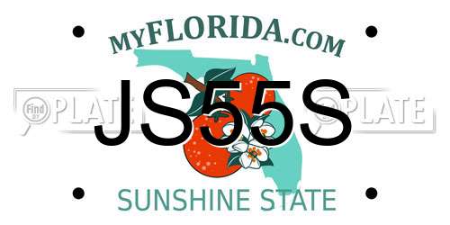 JS55S Florida License Plate