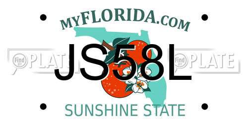 JS58L Florida License Plate