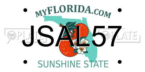 JSAL57 Florida License Plate