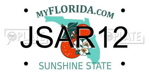 JSAR12 Florida License Plate